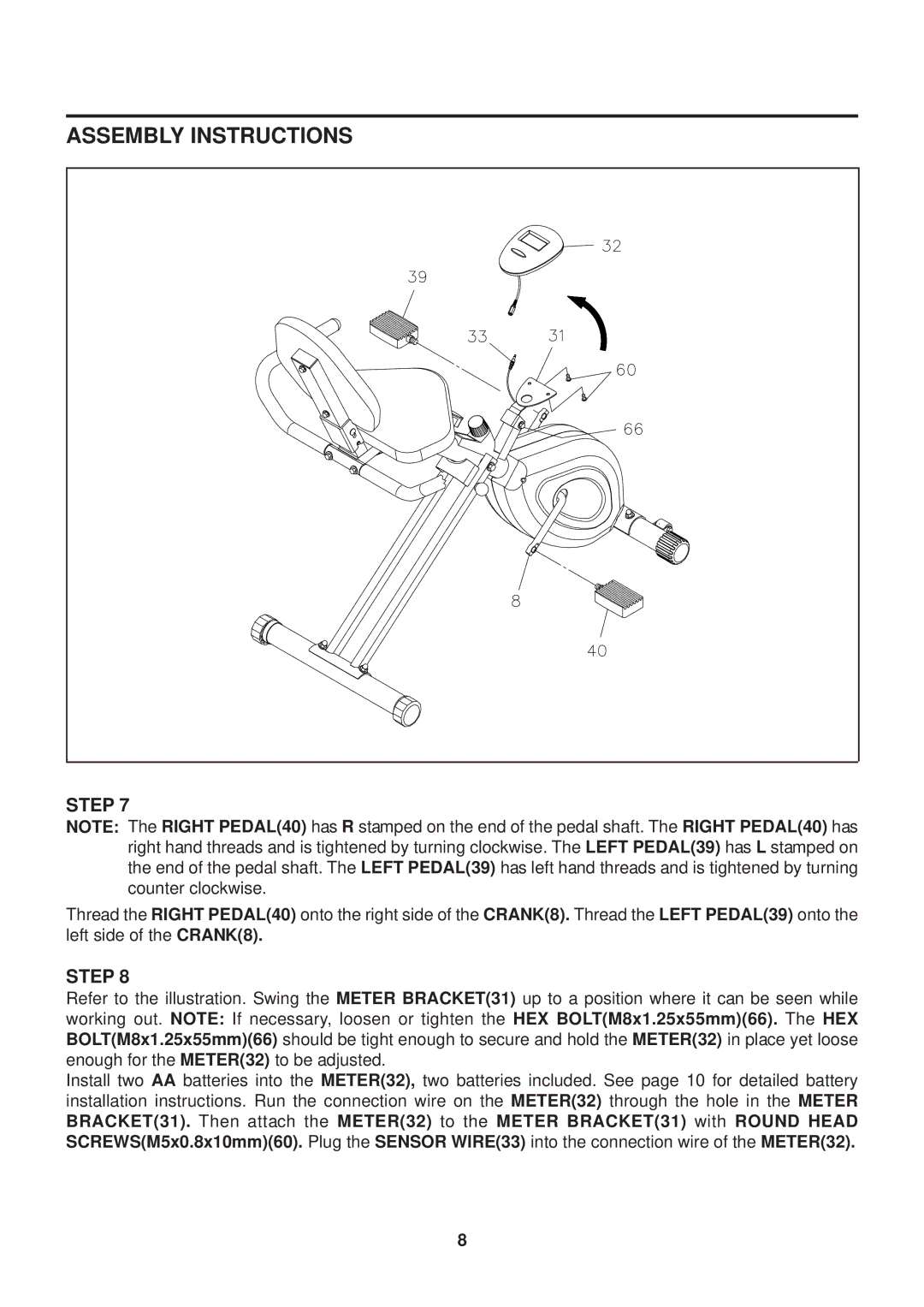 Stamina Products 15-0200A owner manual Assembly Instructions 