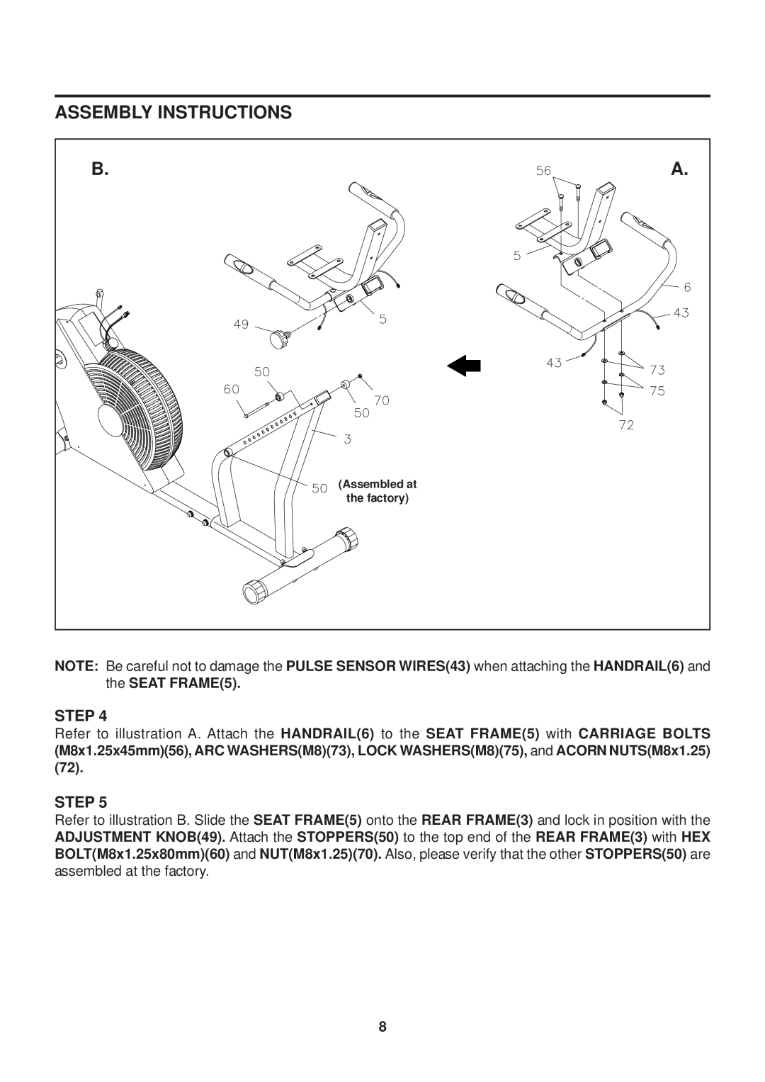 Stamina Products 15-4525 owner manual Factory 