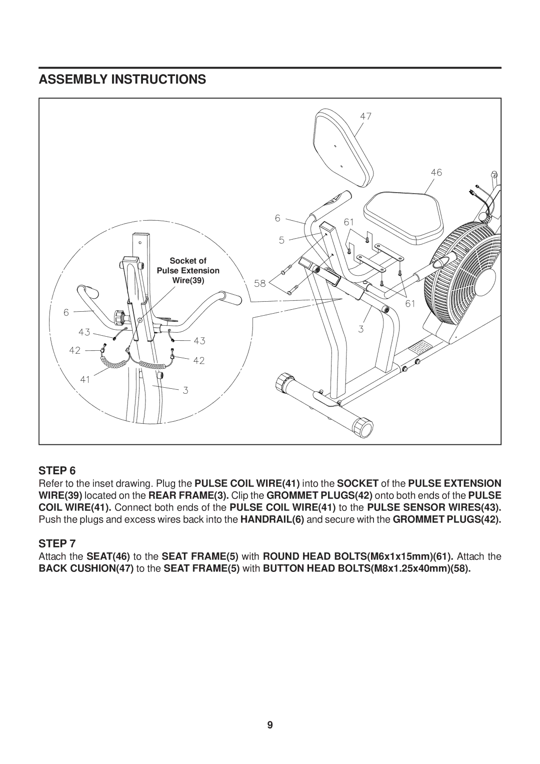 Stamina Products 15-4525 owner manual Socket 