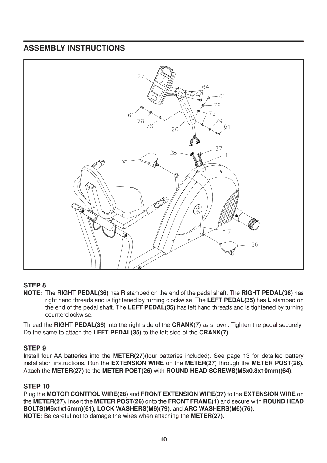 Stamina Products 15-4545 owner manual Assembly Instructions 