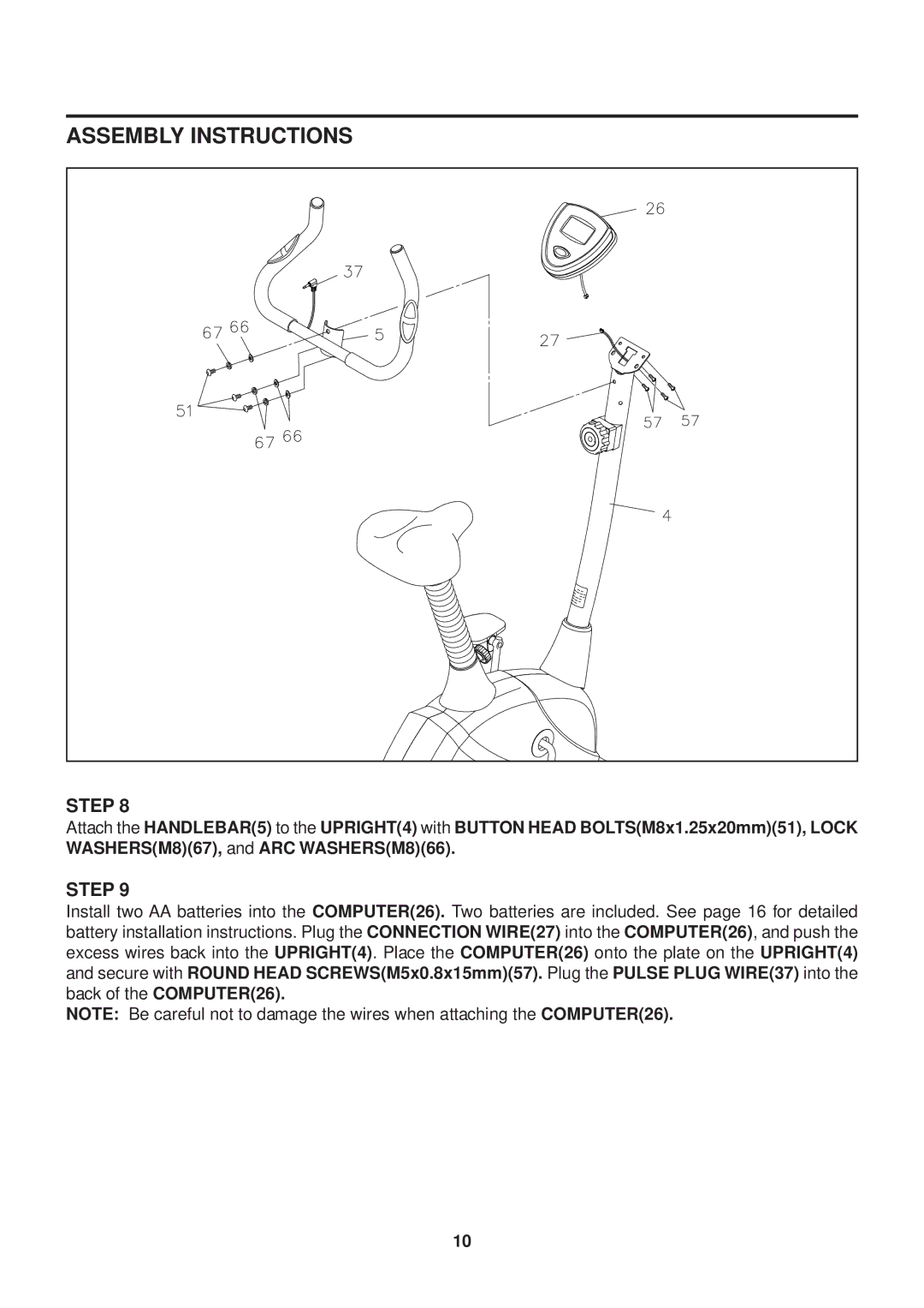 Stamina Products 15-5325 owner manual Assembly Instructions 