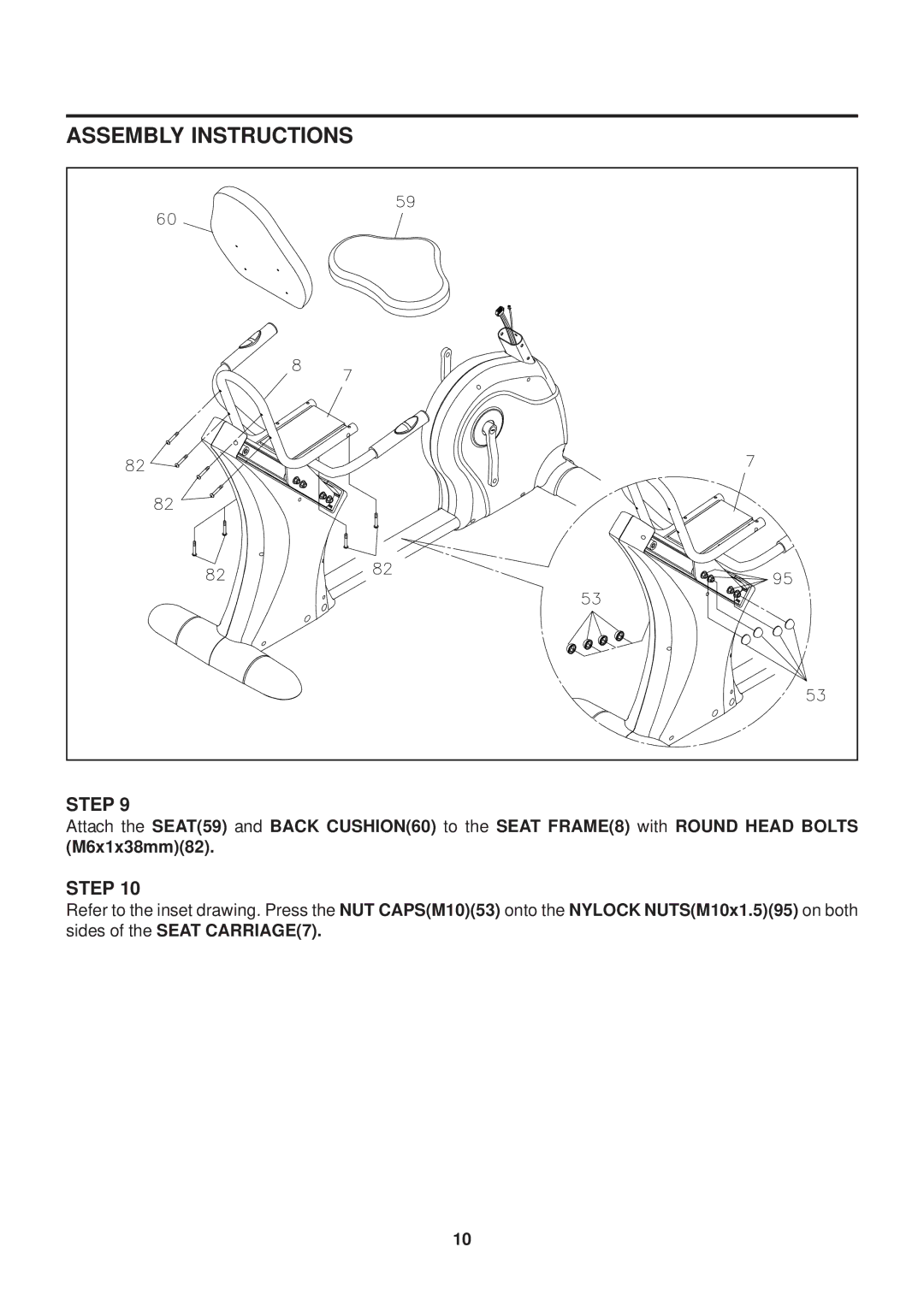 Stamina Products 15-7250 owner manual Assembly Instructions 