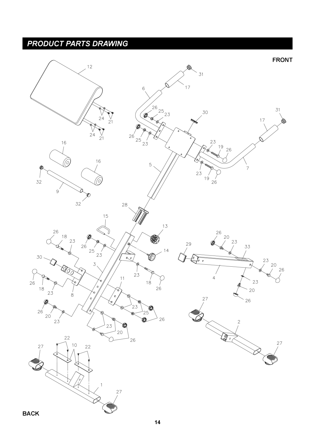 Stamina Products 20-2015 owner manual Product Parts Drawing 