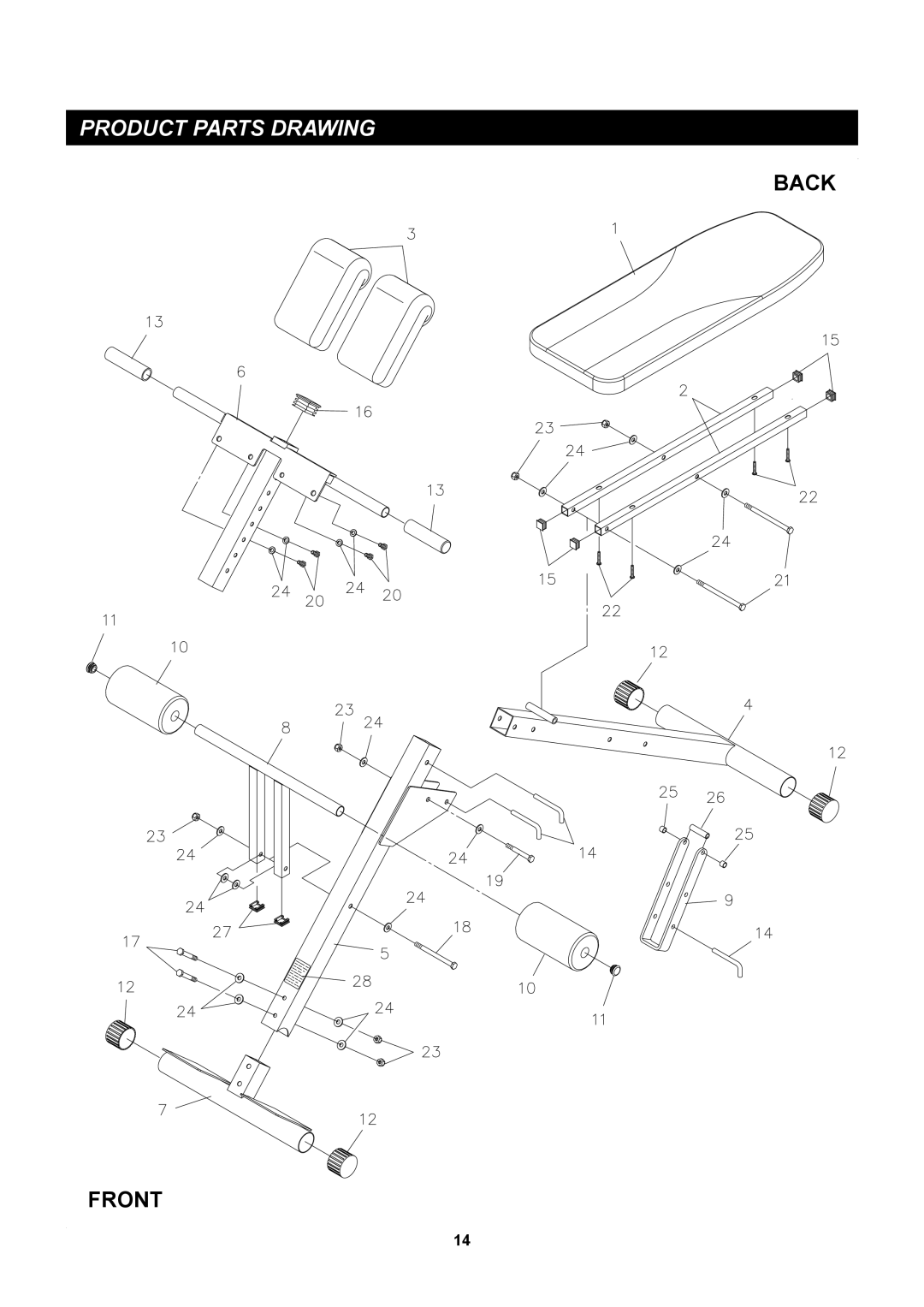 Stamina Products 20-2021 owner manual Product Parts Drawing 