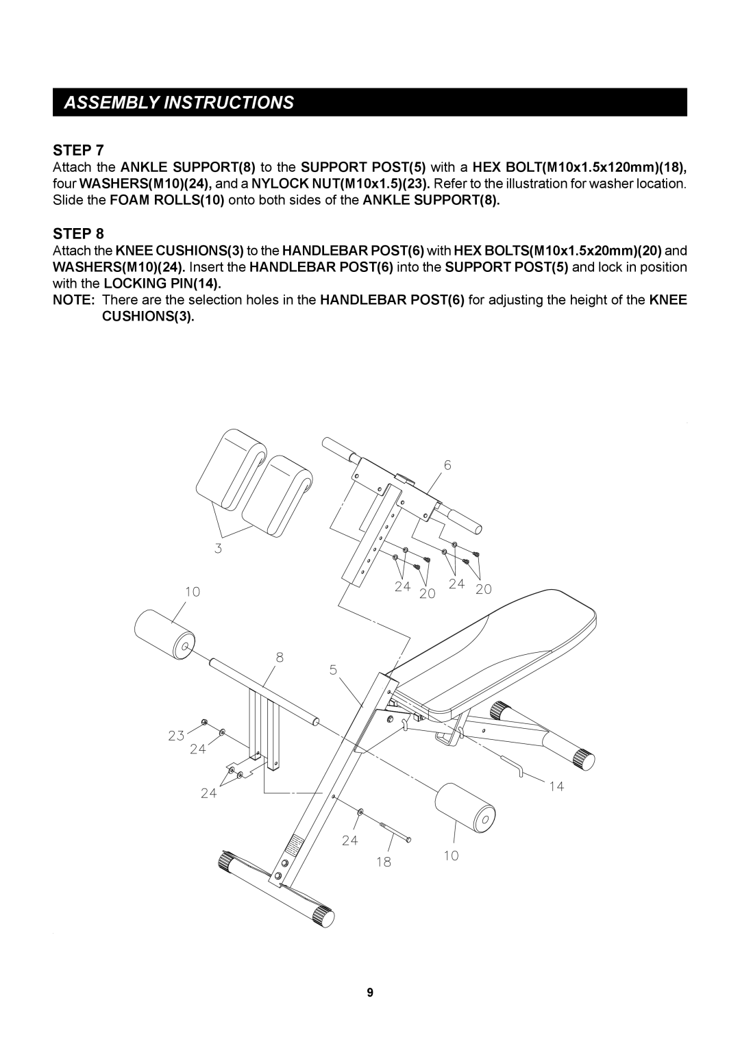 Stamina Products 20-2021 owner manual CUSHIONS3 