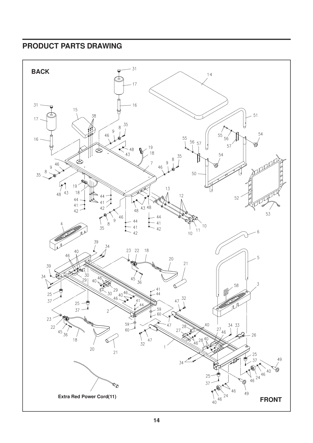 Stamina Products 270 owner manual Product Parts Drawing 