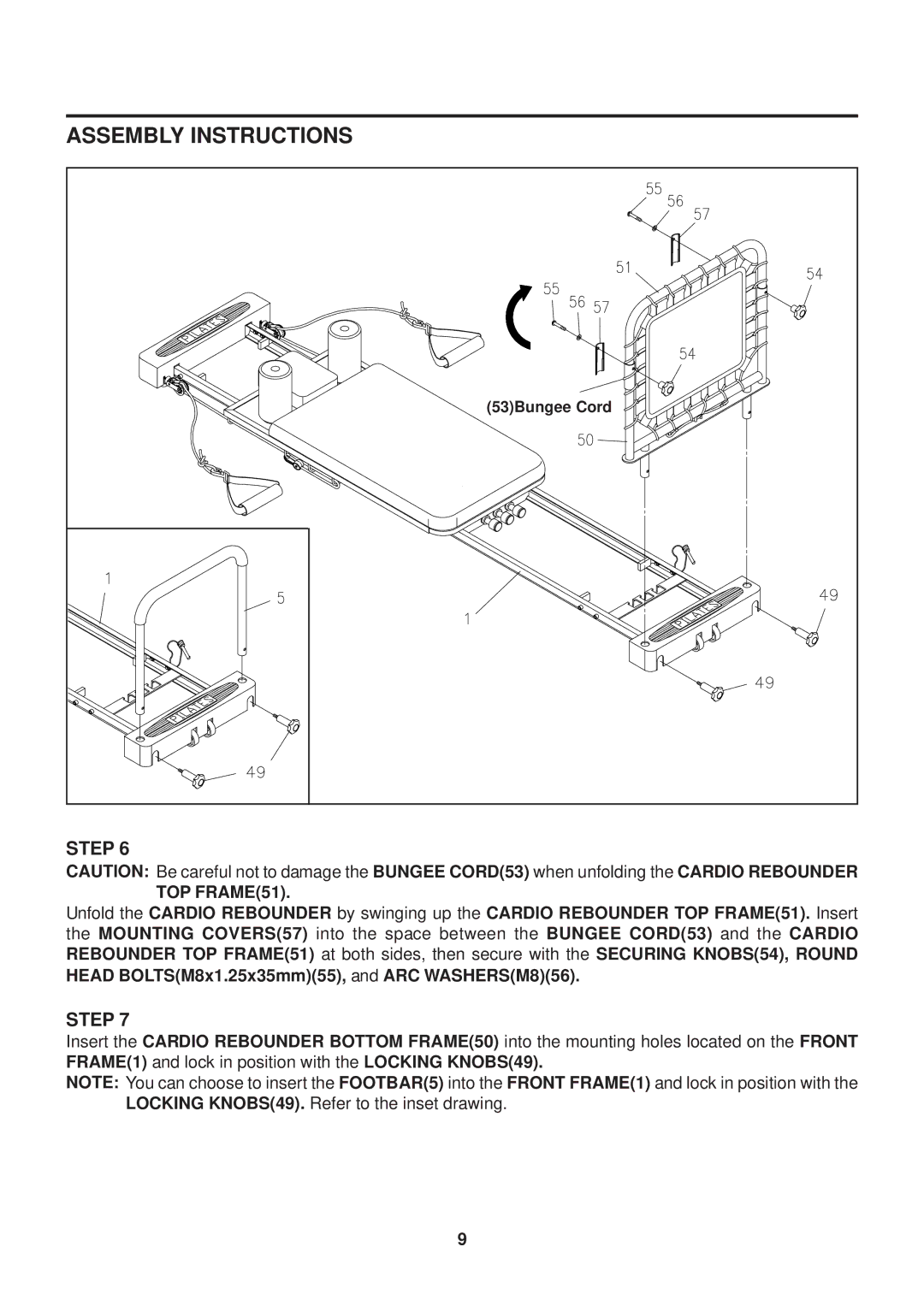 Stamina Products 270 owner manual TOP FRAME51 