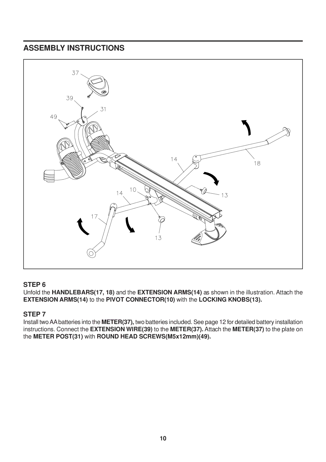 Stamina Products 35-1050C owner manual Assembly Instructions 