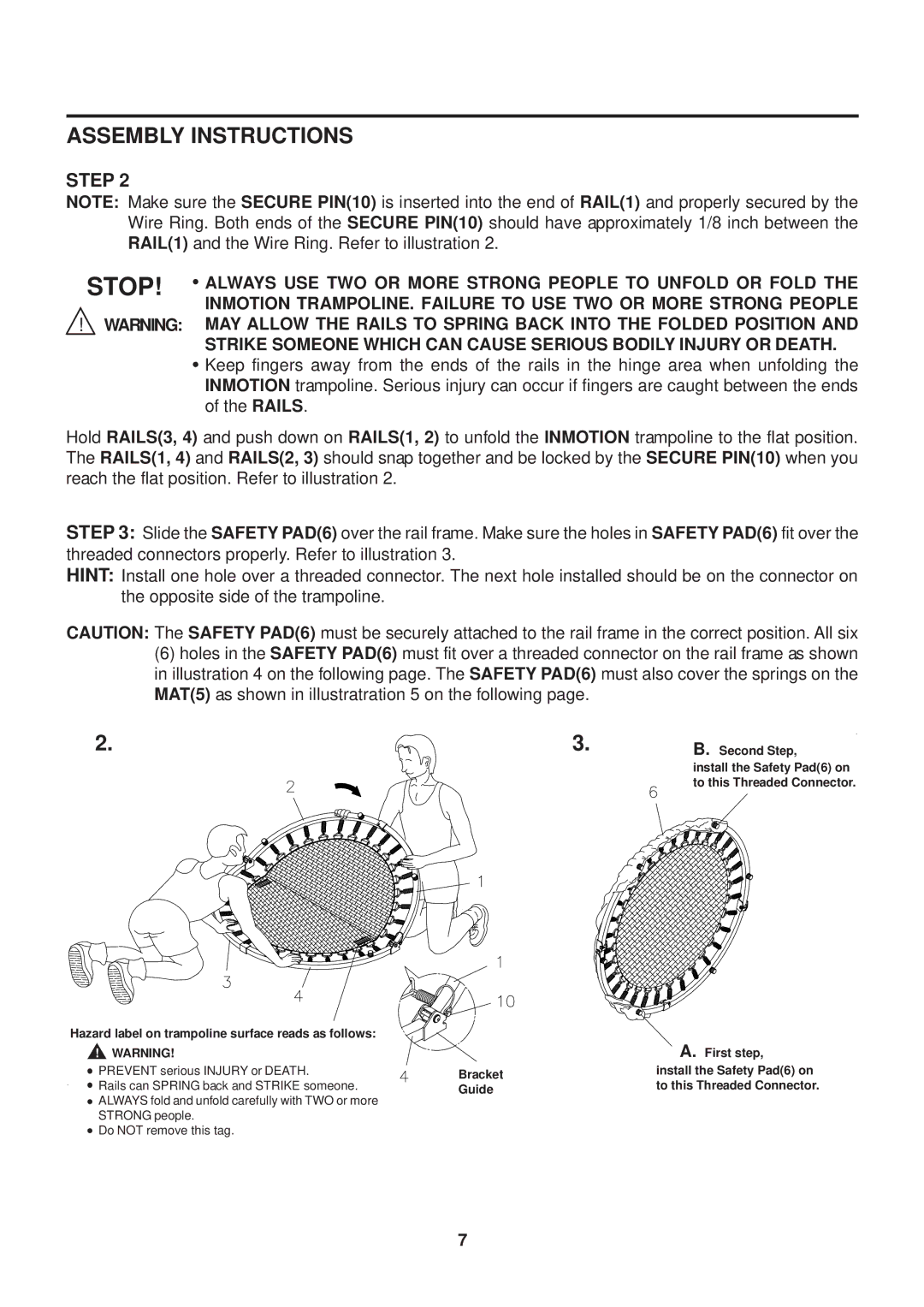 Stamina Products 35-1650F owner manual Stop 