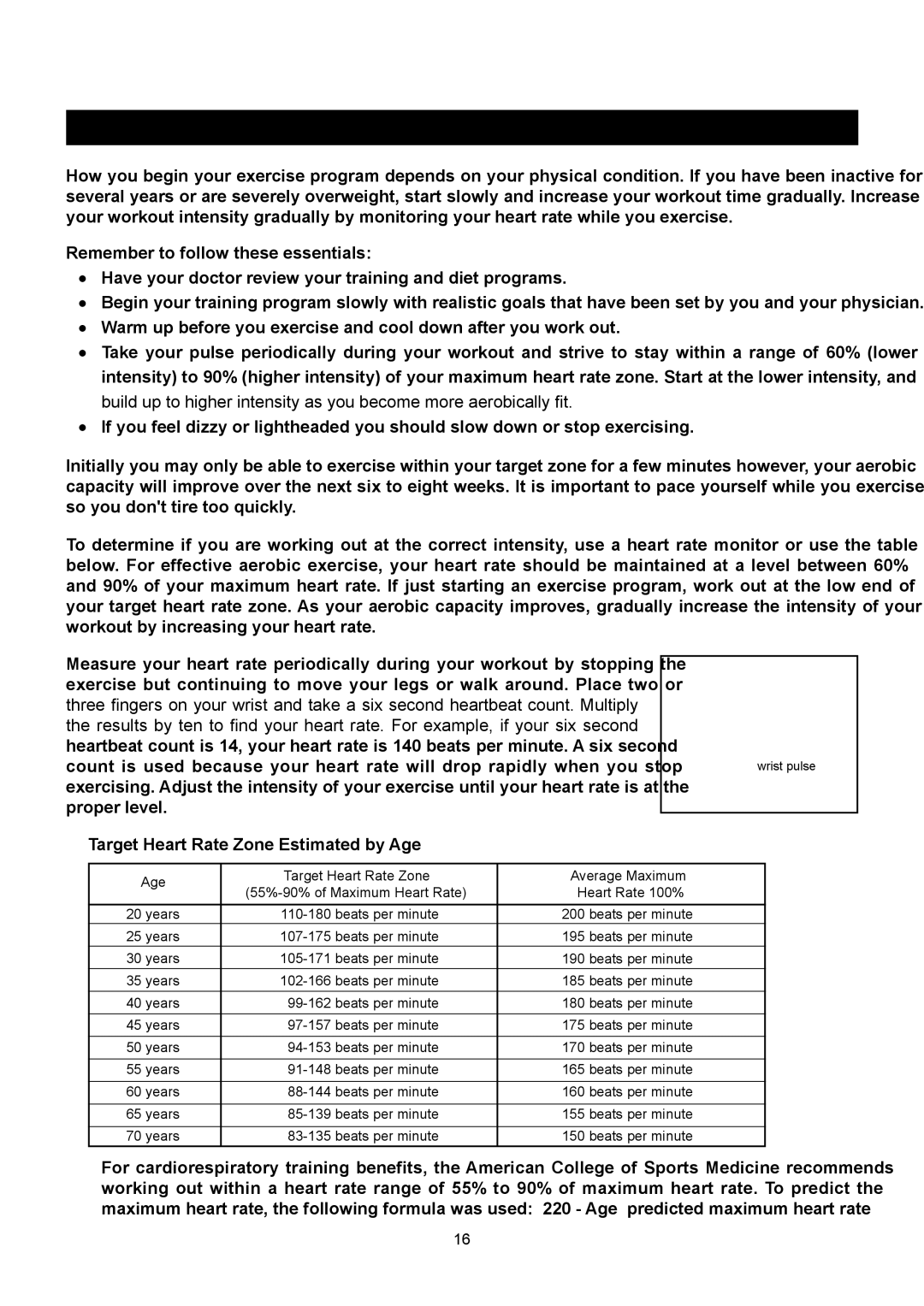 Stamina Products 35-1699 owner manual Conditioning Guidelines 