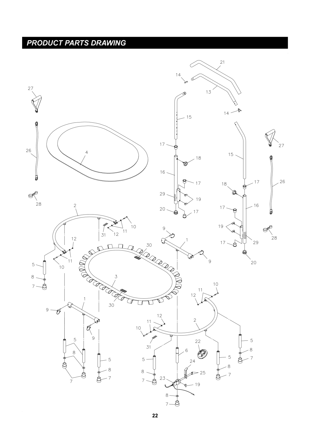 Stamina Products 35-1699 owner manual Product Parts Drawing 