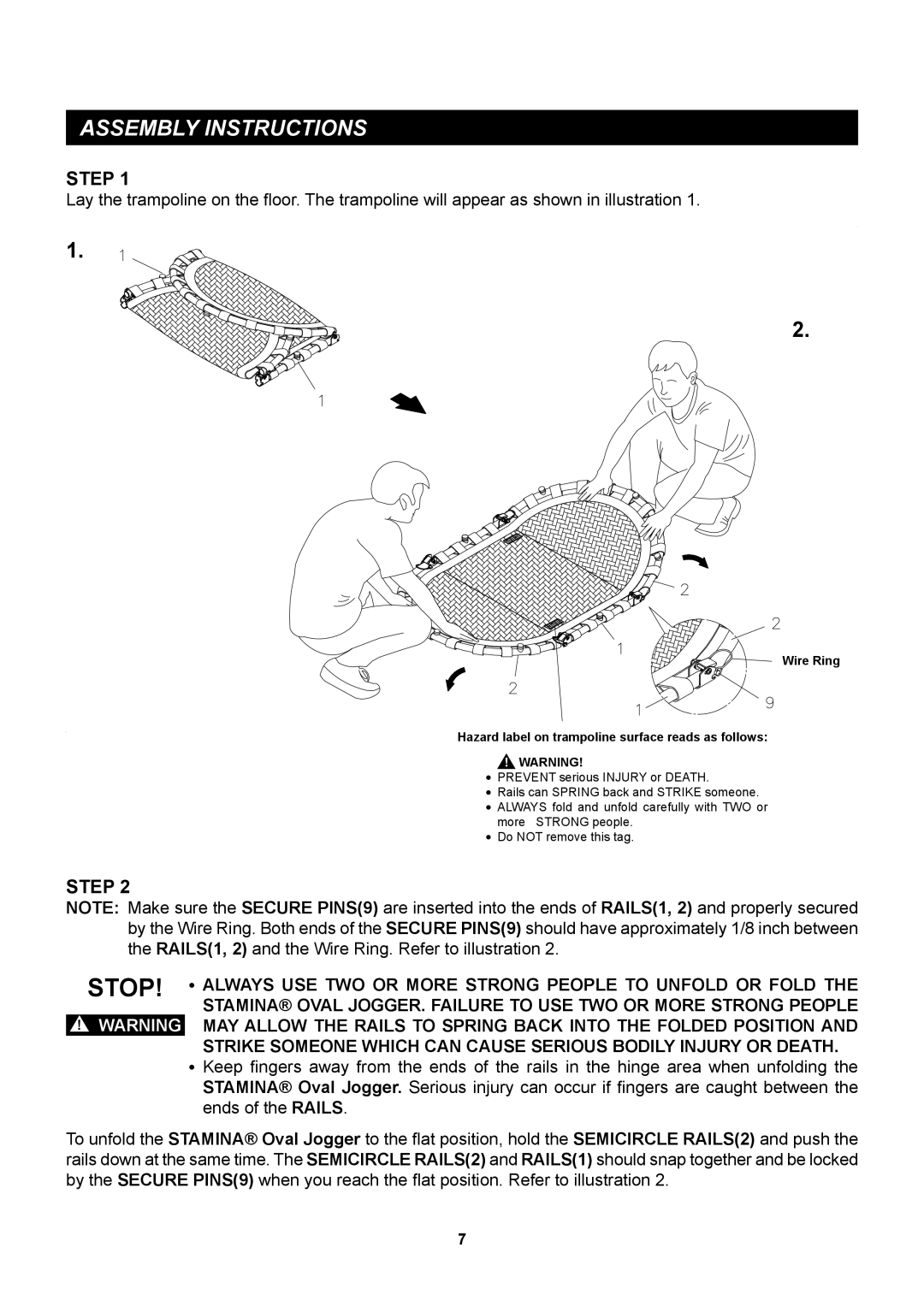 Stamina Products 35-1699 owner manual Step 