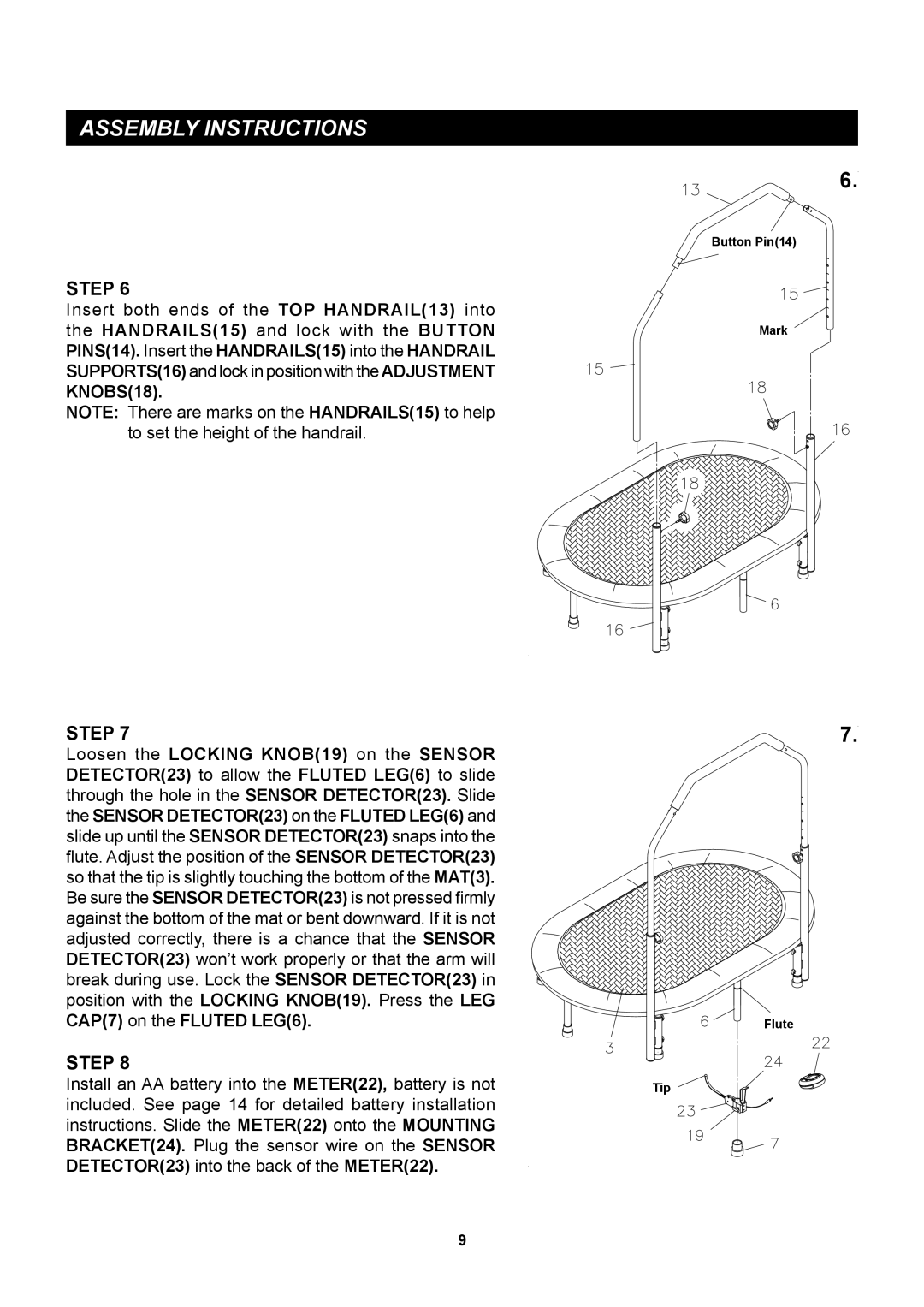 Stamina Products 35-1699 owner manual KNOBS18 