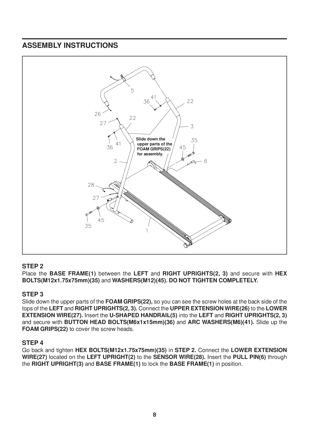 Stamina Products 45-1003 owner manual Foam GRIPS22 