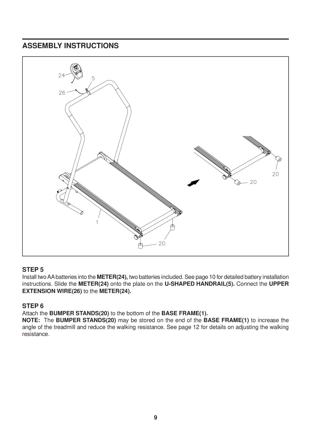 Stamina Products 45-1003 owner manual Extension WIRE26 to the METER24 