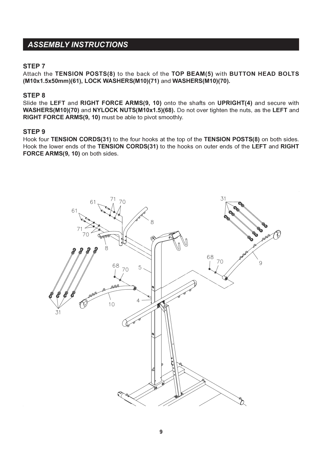 Stamina Products 50-0220 owner manual Assembly Instructions 