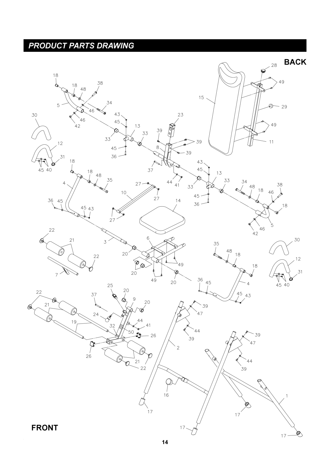 Stamina Products 55-1510 owner manual Product Parts Drawing 