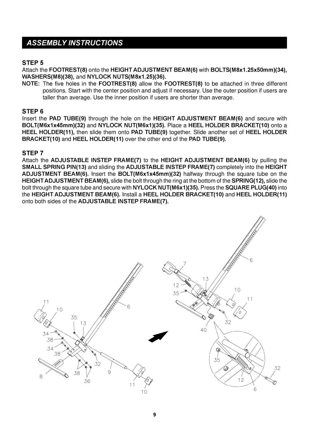 Stamina Products 55-1527C, 55-1527B owner manual Assembly Instructions 