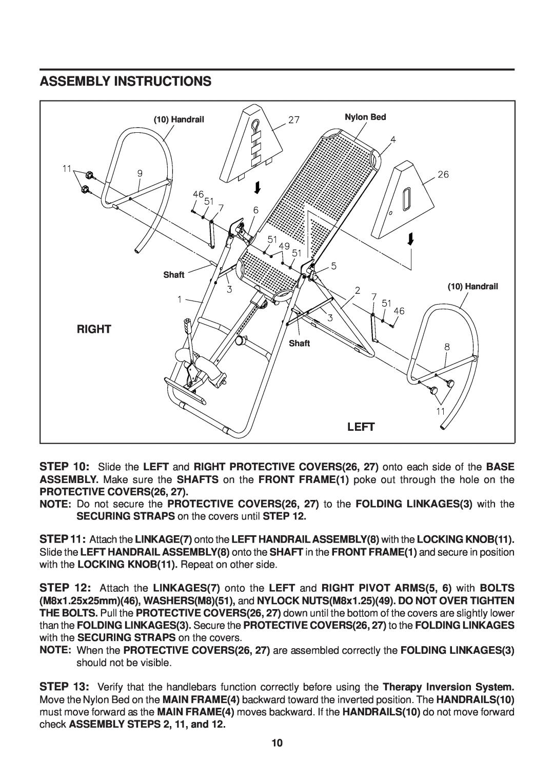 Stamina Products 55-1539A owner manual Assembly Instructions, Right, Left 