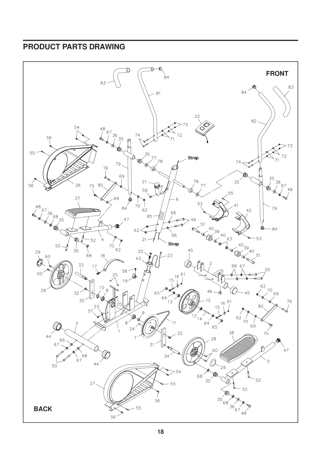 Stamina Products 55-1630 owner manual Product Parts Drawing 