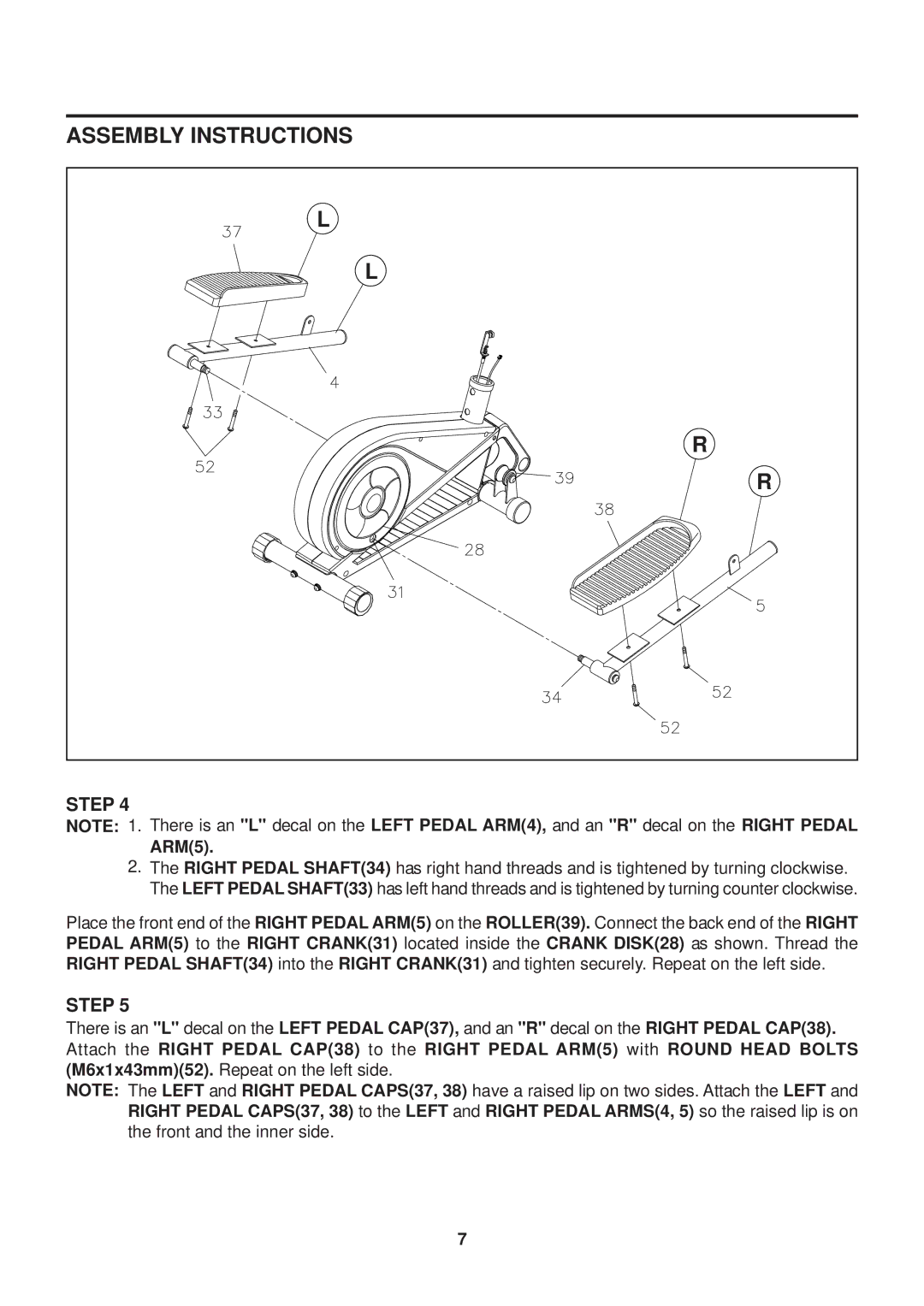 Stamina Products 55-1630 owner manual ARM5 