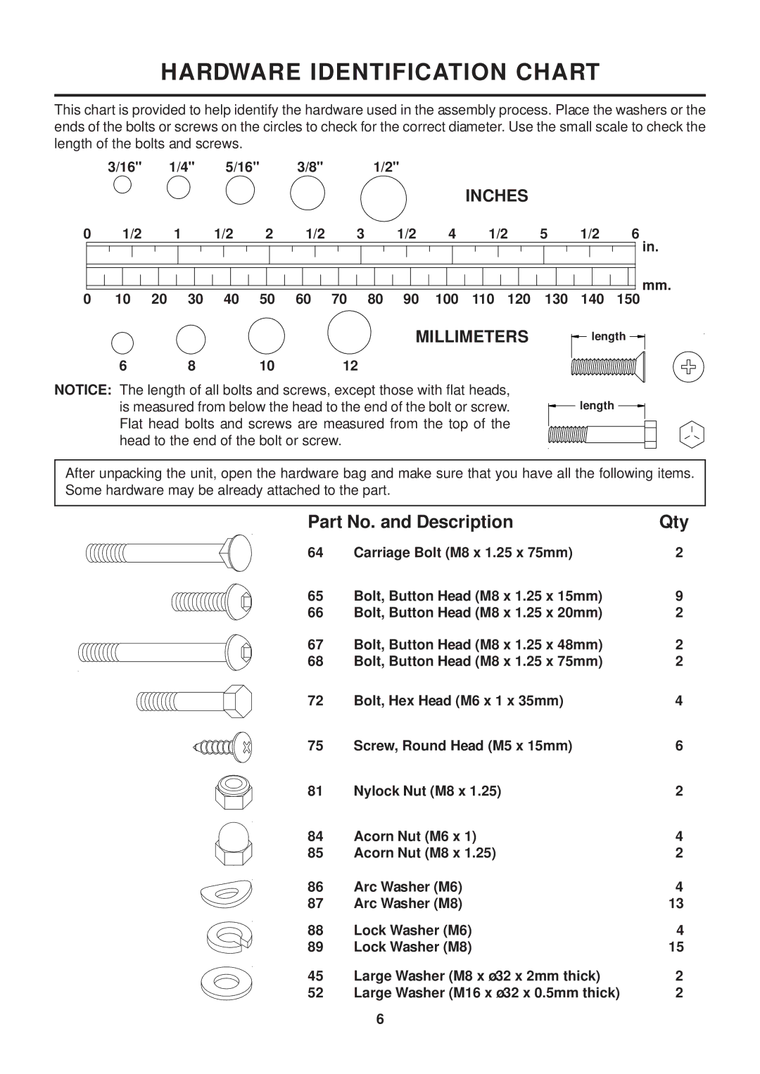 Stamina Products 55-1772 owner manual Part No. and Description Qty, 100 110 120 130 140 150 