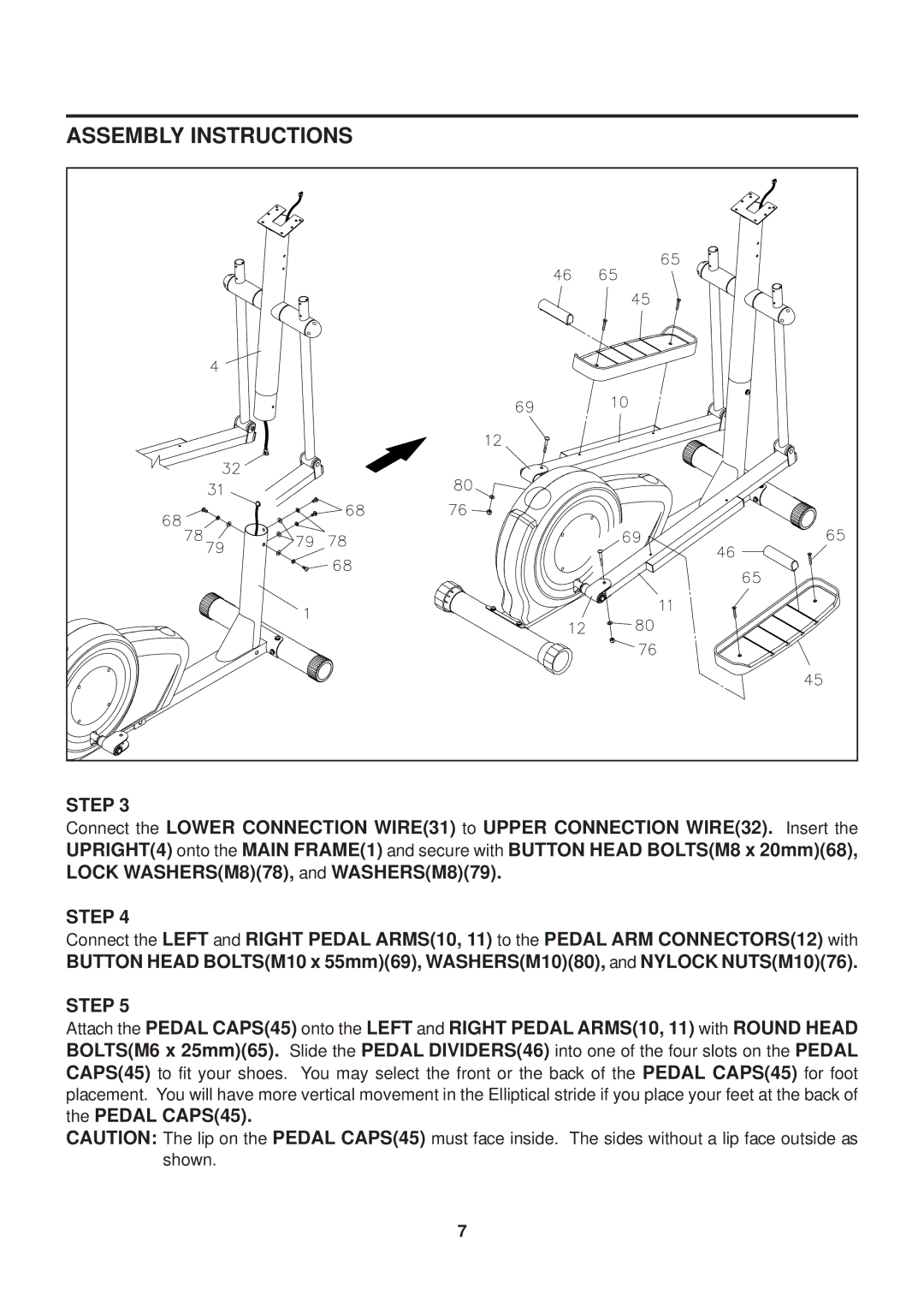 Stamina Products 55-1777 owner manual Pedal CAPS45 