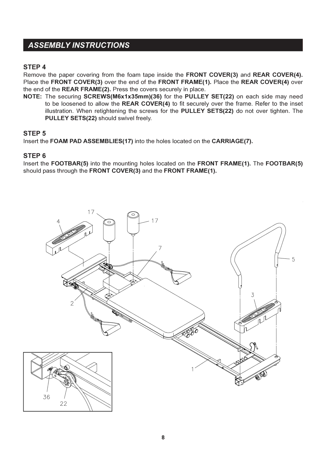 Stamina Products 55-4286 owner manual Assembly Instructions 