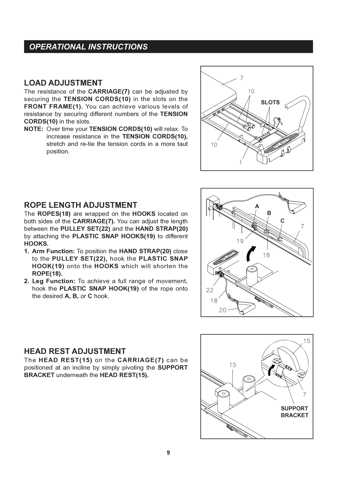 Stamina Products 55-4286 owner manual Operational Instructions, ROPE18 