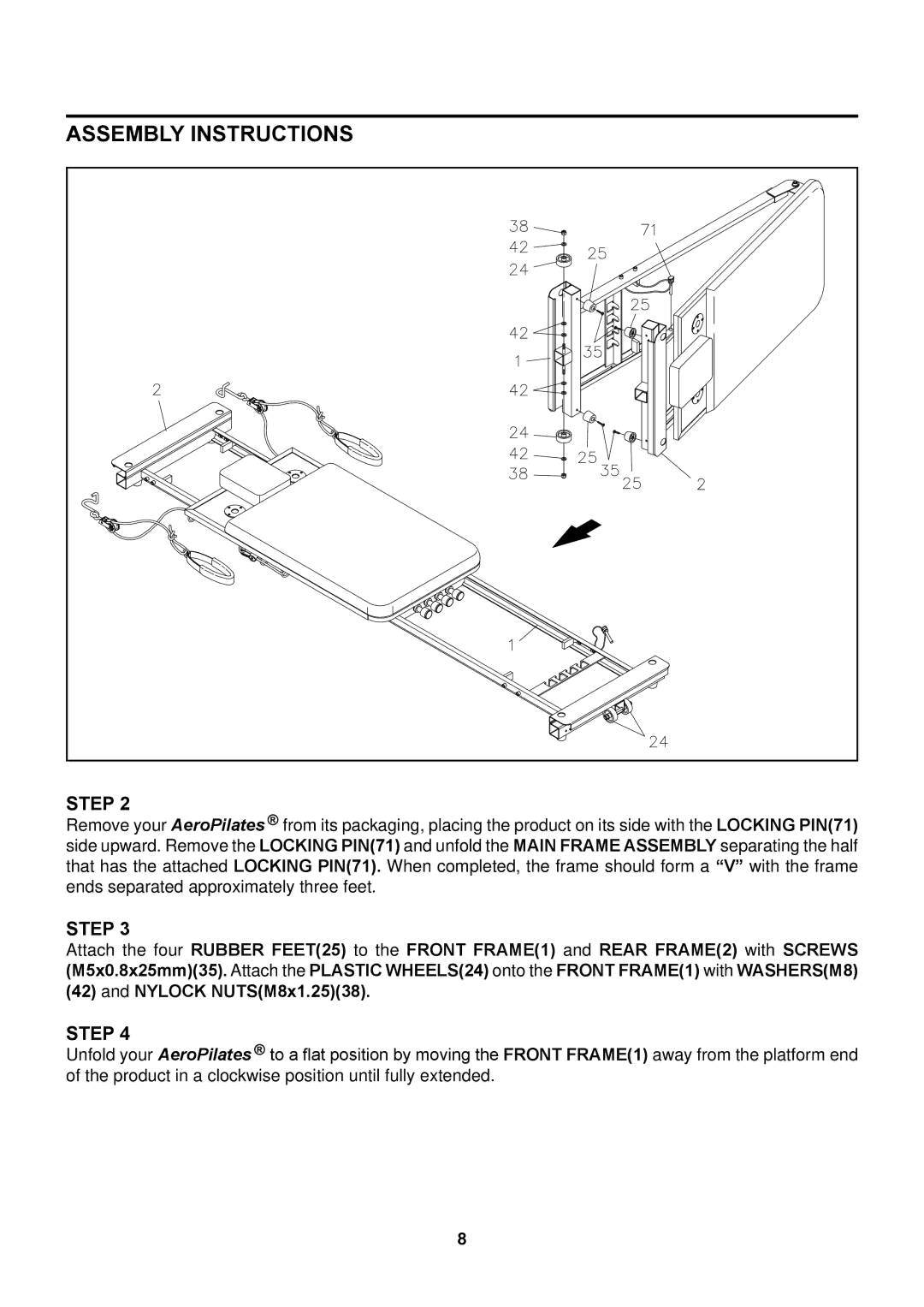 Stamina Products 55-4650D owner manual Assembly Instructions 