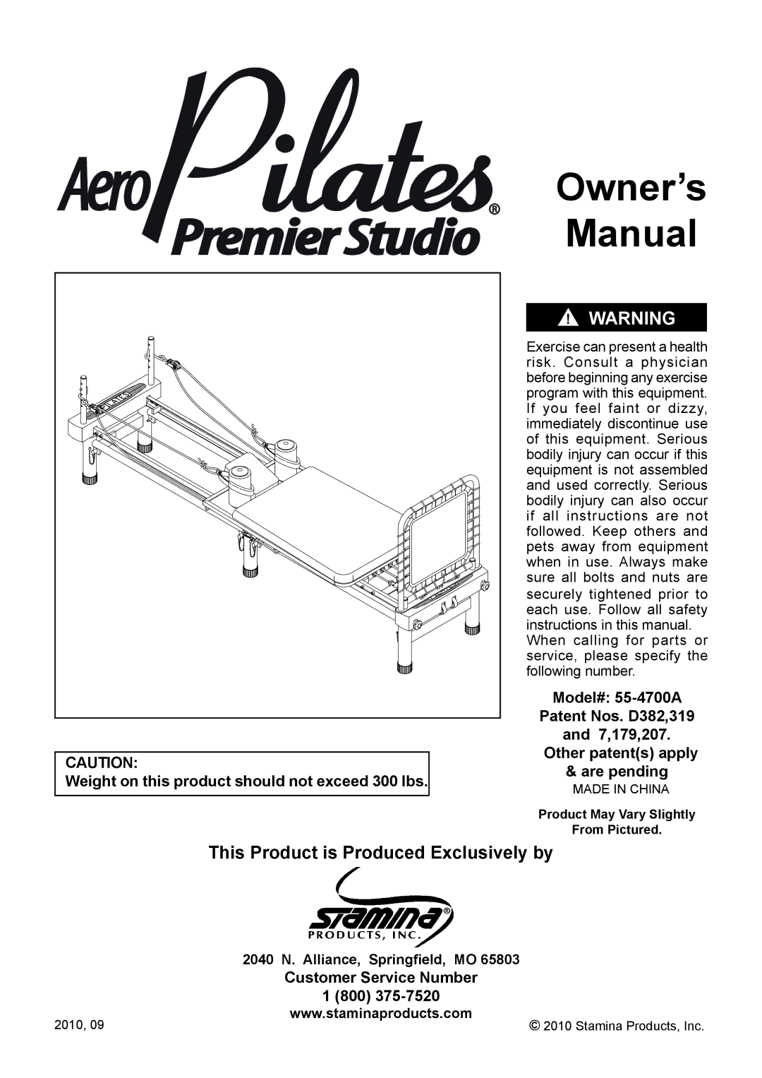 Stamina Products 55-4700A owner manual Owner’s Manual 