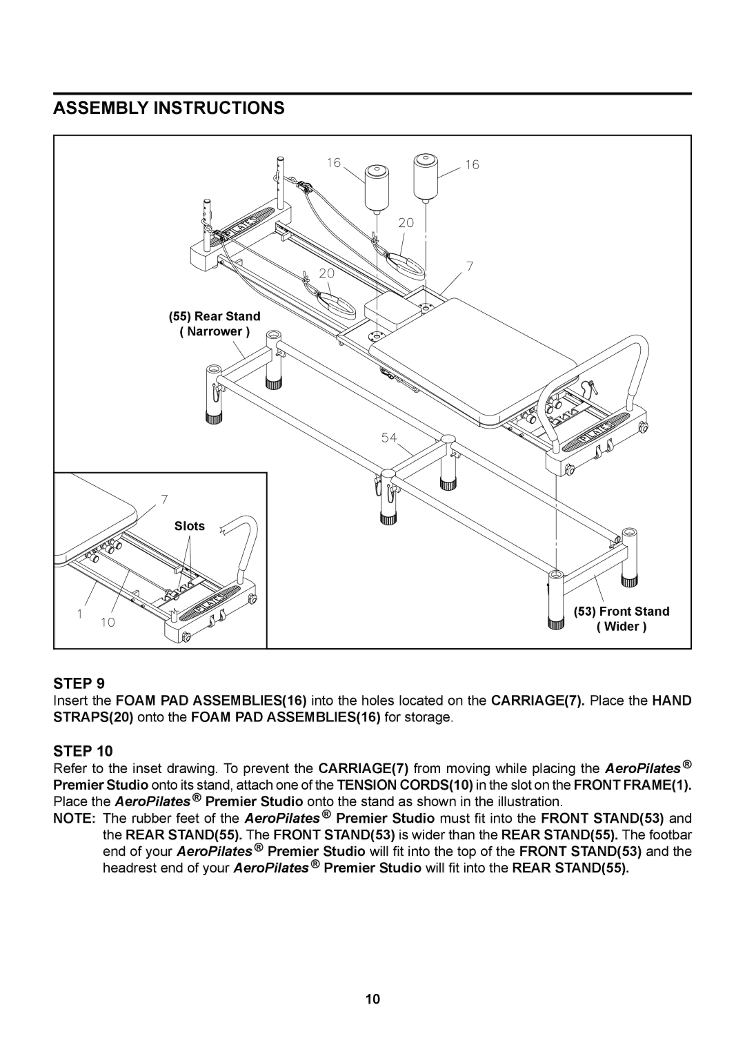 Stamina Products 55-4700A owner manual Rear Stand 