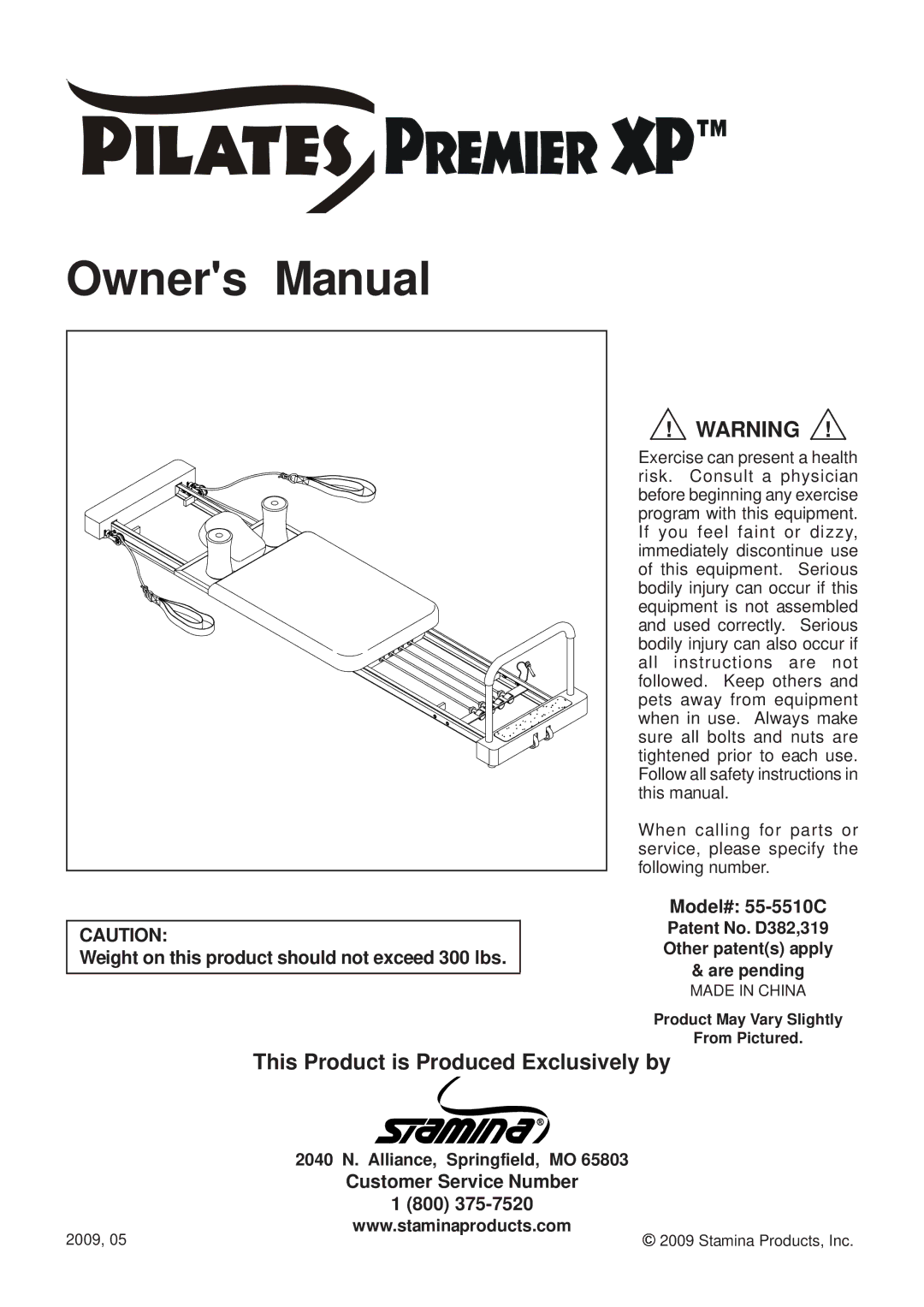 Stamina Products 55-5510C owner manual This Product is Produced Exclusively by 