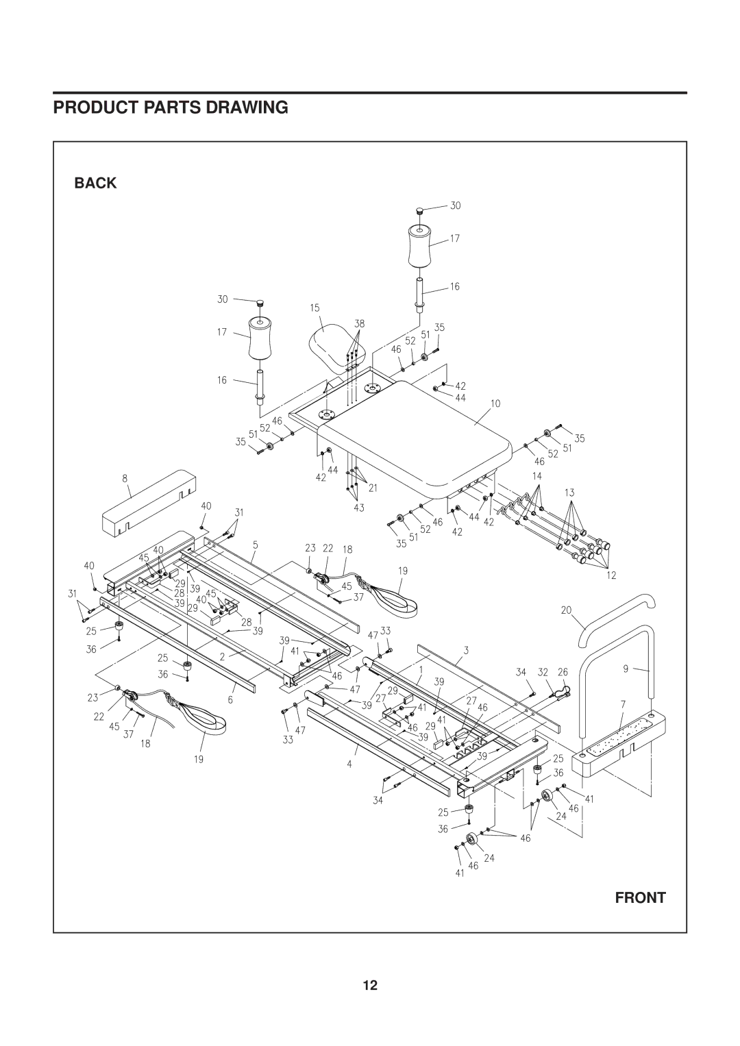 Stamina Products 55-5510C owner manual Product Parts Drawing 