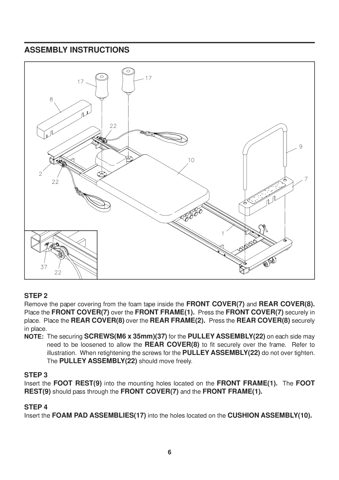 Stamina Products 55-5510C owner manual Assembly Instructions 