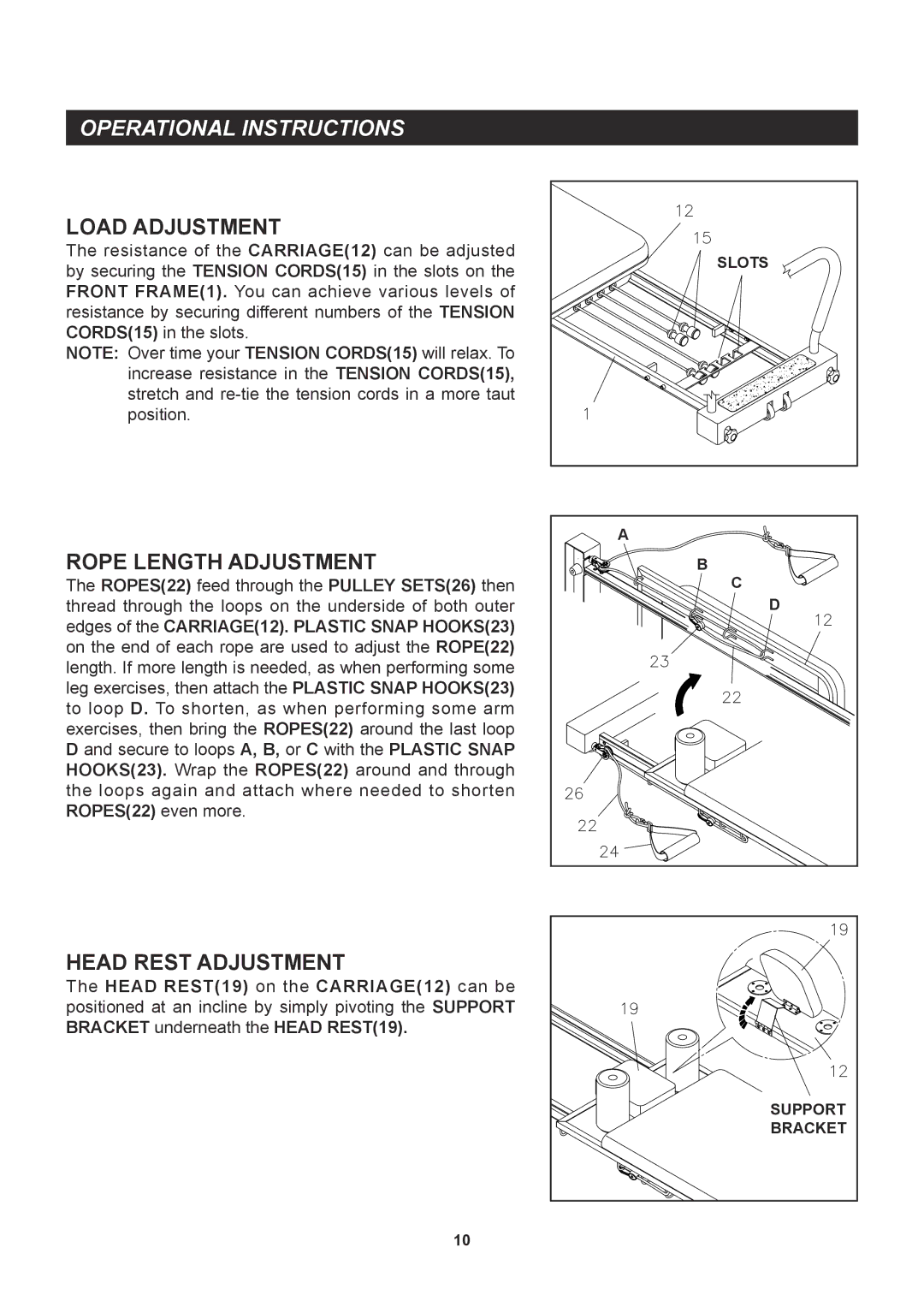 Stamina Products 55-5516 owner manual Operational Instructions, Load Adjustment 