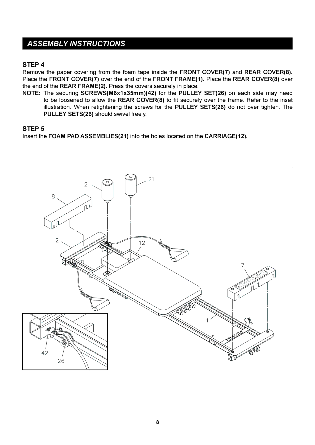 Stamina Products 55-5516 owner manual Assembly Instructions 