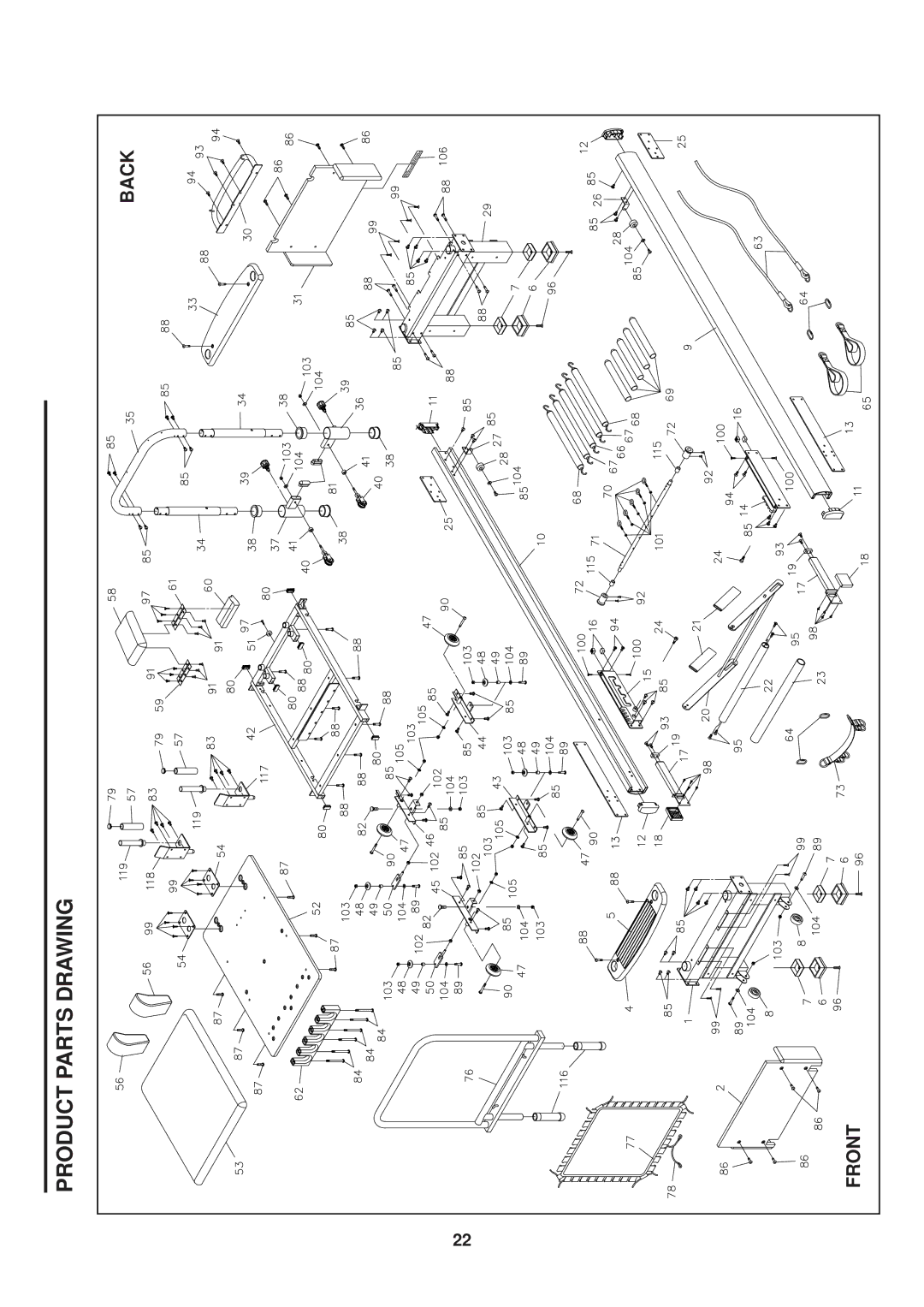 Stamina Products 55-5686B owner manual Product Parts Drawing 