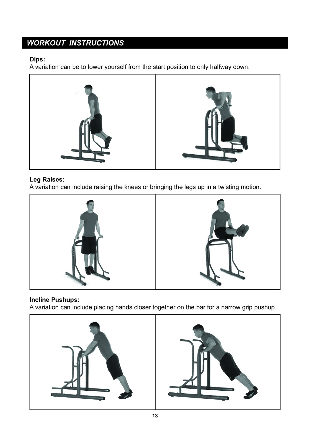 Stamina Products 65-1380 owner manual Workout Instructions 