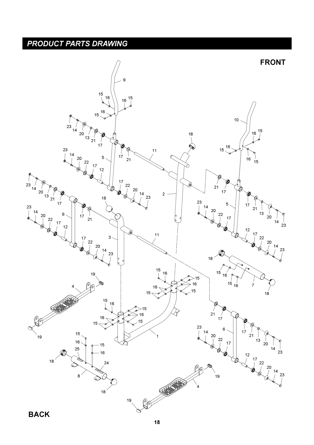 Stamina Products 65-1770 owner manual Product Parts Drawing 