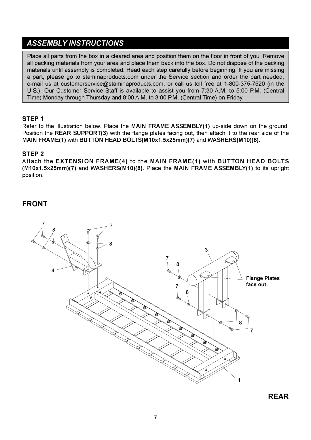 Stamina Products 65-2300 owner manual Assembly Instructions, Step 