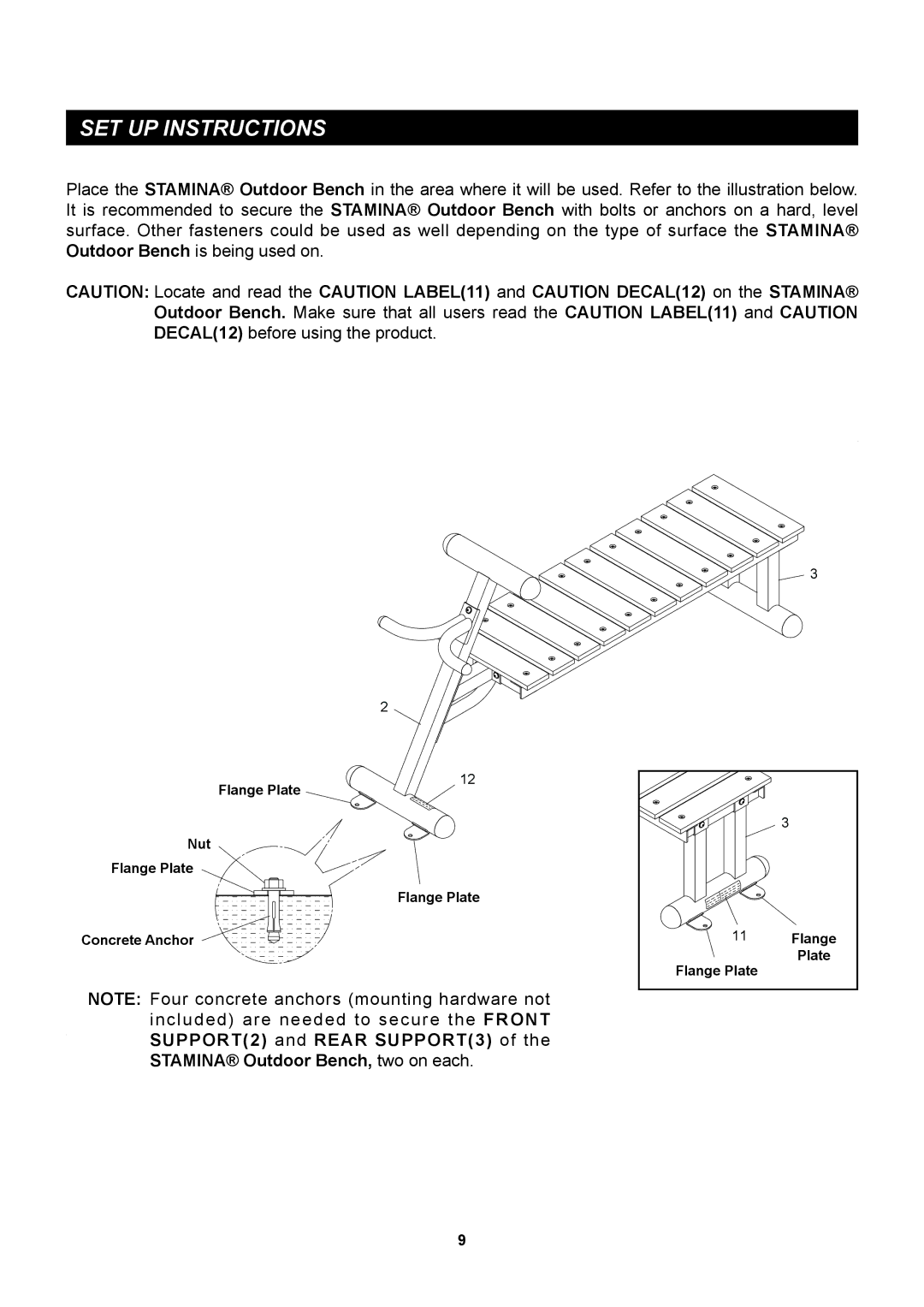 Stamina Products 65-2300 owner manual SET UP Instructions 