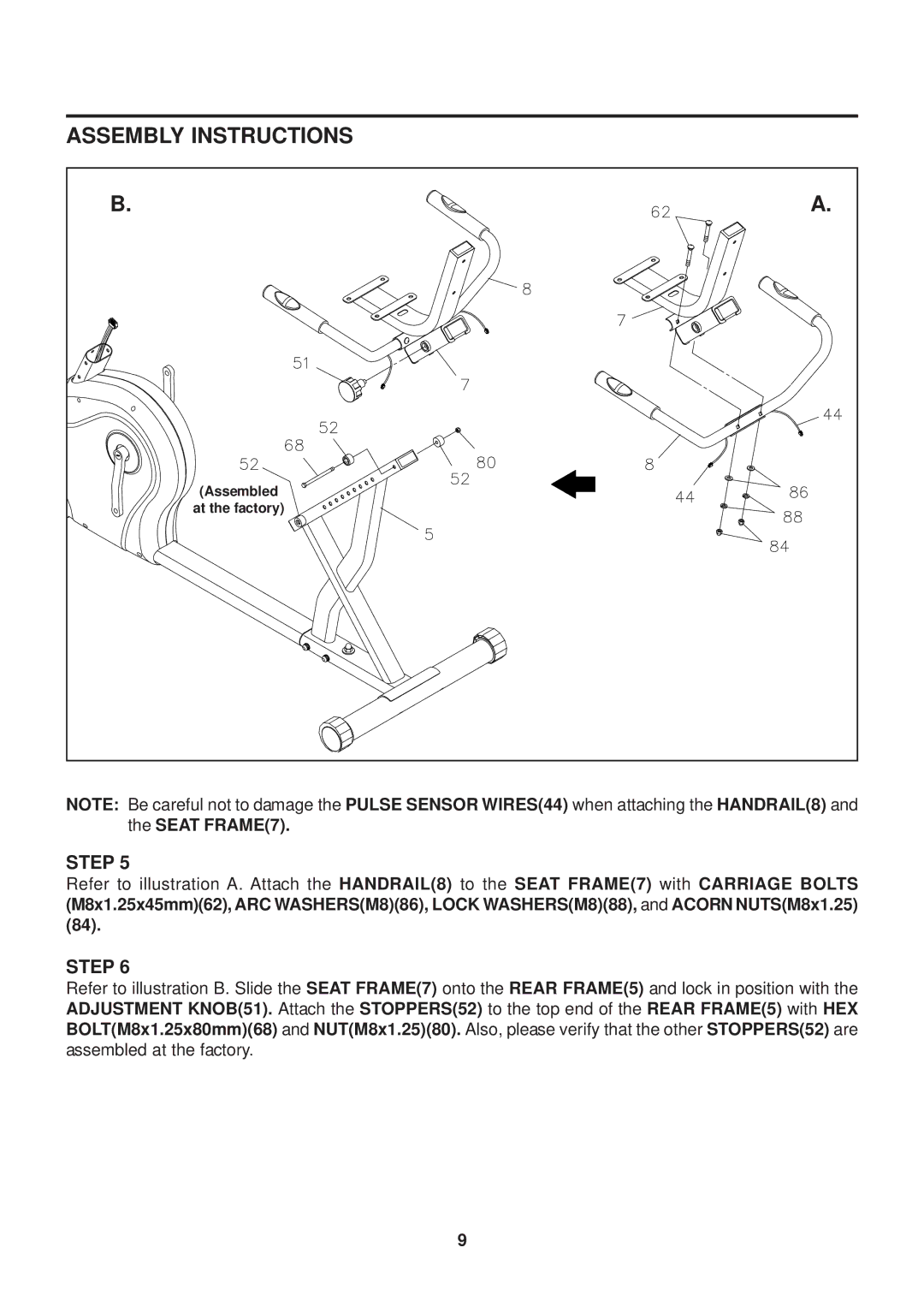 Stamina Products 7100 owner manual Assembled 