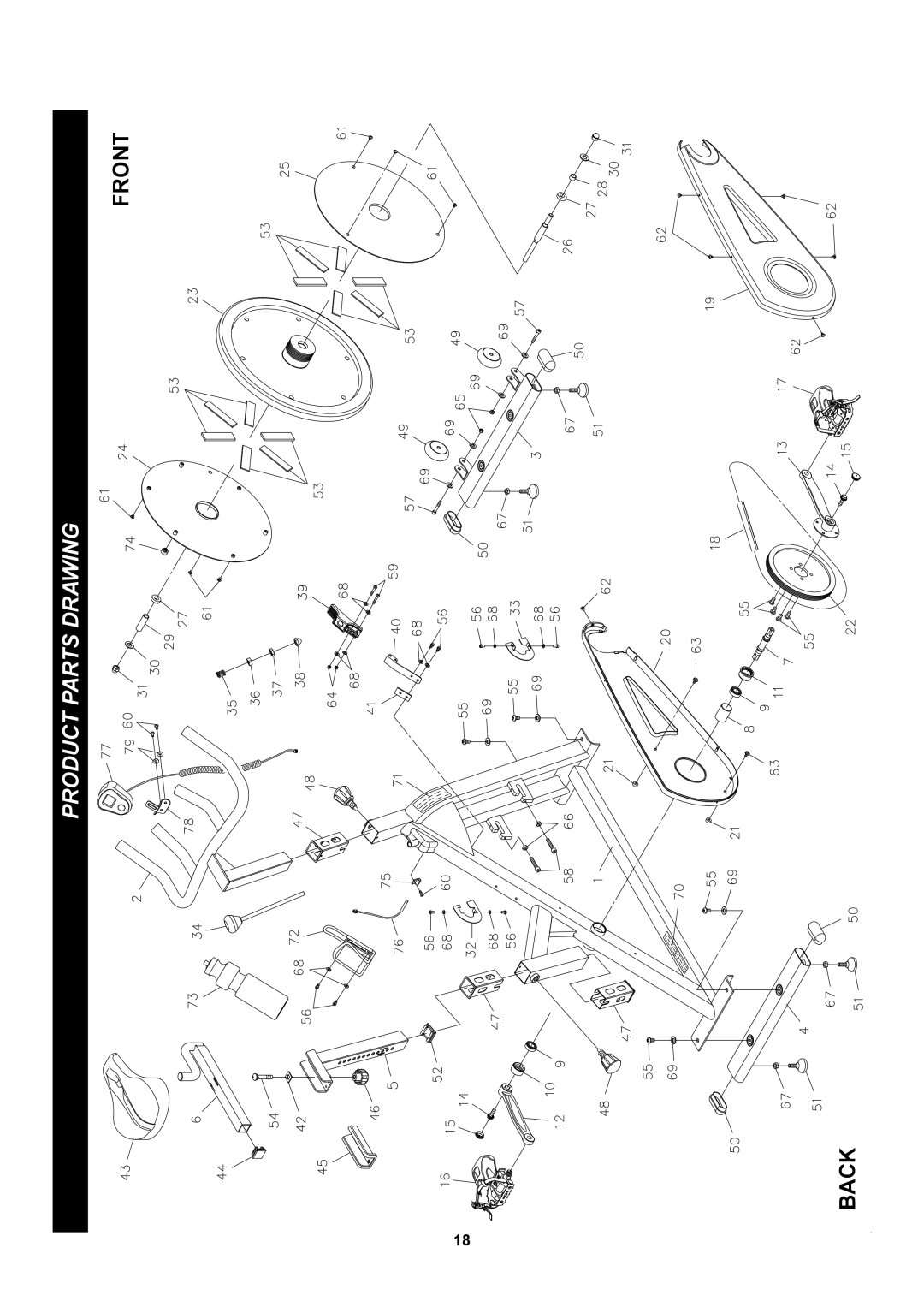 Stamina Products 15-9300 owner manual Product Parts Drawing 