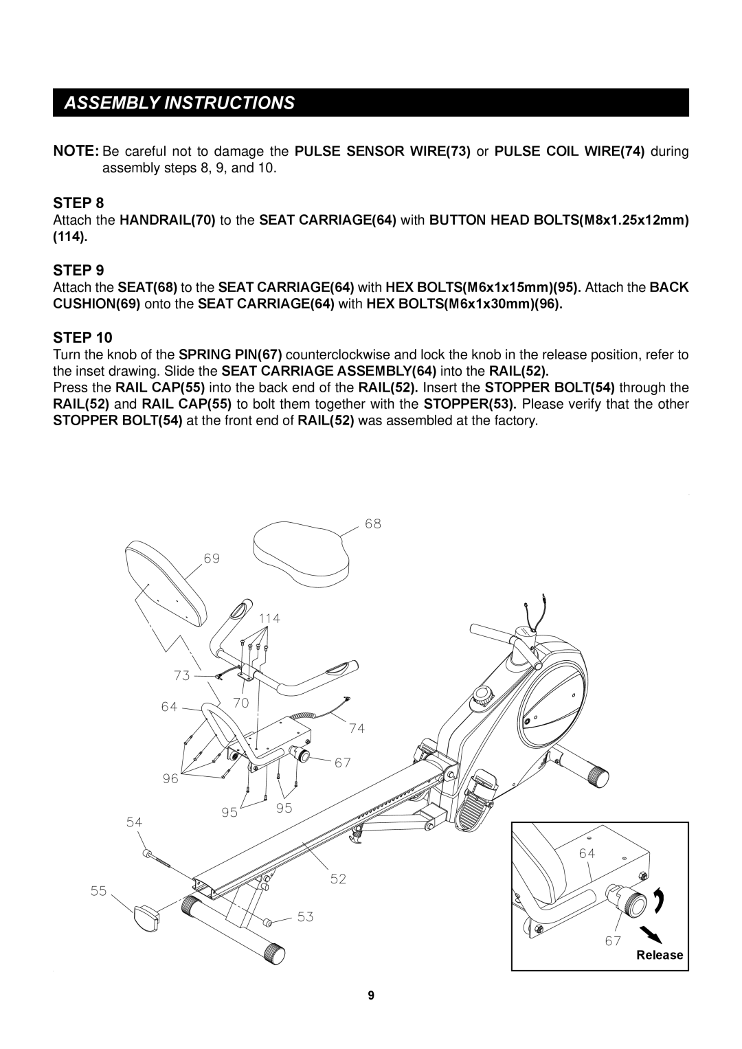 Stamina Products A150-335 owner manual Release 