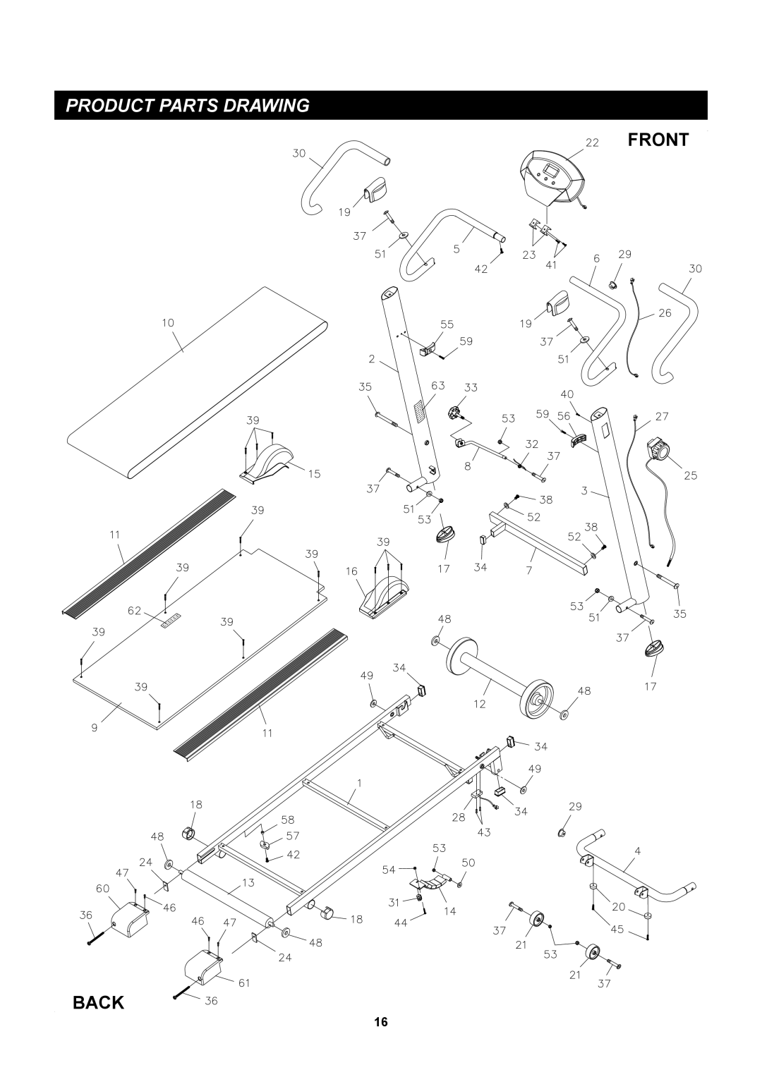 Stamina Products A450-255 owner manual Product Parts Drawing 