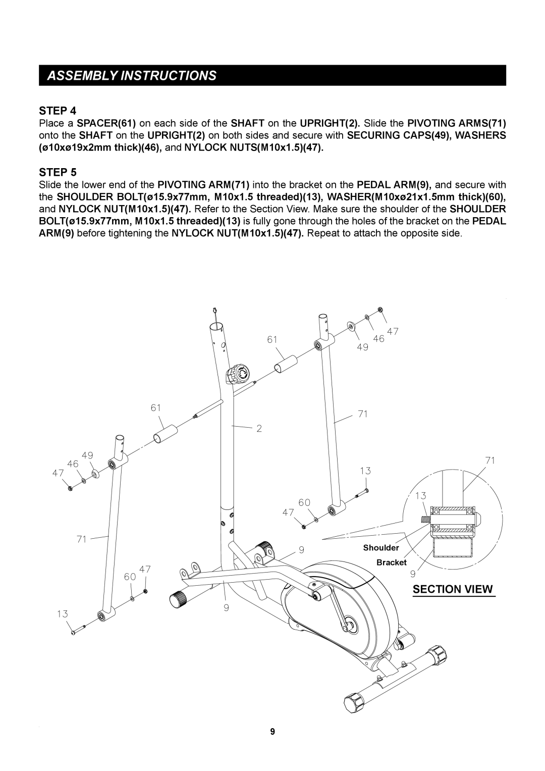 Stamina Products A550-090 owner manual Section View 