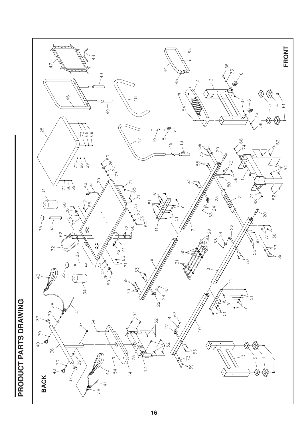 Stamina Products Aero Pilates PRO XP556, 55-5556 owner manual Product Parts Drawing 