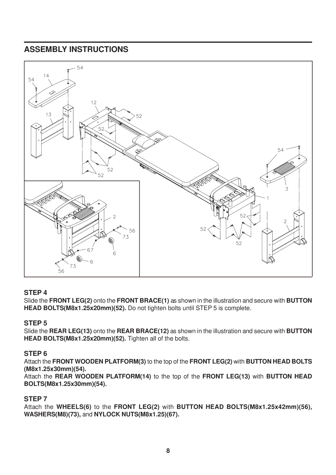 Stamina Products Aero Pilates PRO XP556, 55-5556 owner manual Assembly Instructions 