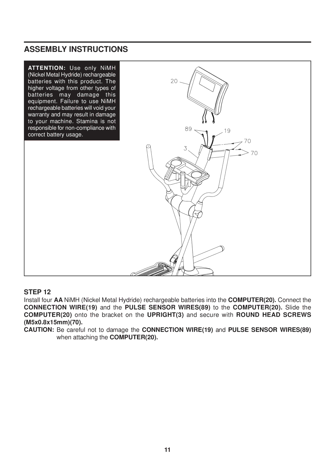 Stamina Products GX 8 owner manual Assembly Instructions 